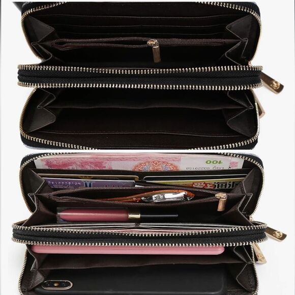 MKF Collection Red Wristlet/ Wallet with detachable Strap - Picture 3 of 8